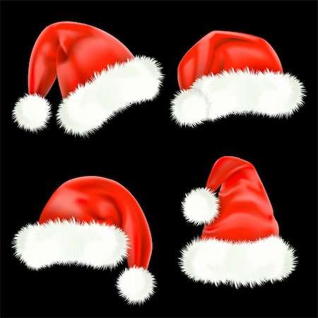 fabric furry - Santa Claus caps. Mesh. Stock Photo - Budget Royalty-Free & Subscription, Code: 400-05685066