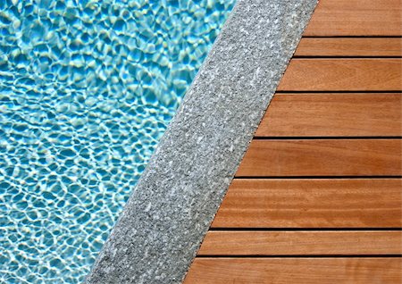 pools interior exterior - Stone and wood around a pool Stock Photo - Budget Royalty-Free & Subscription, Code: 400-05685115