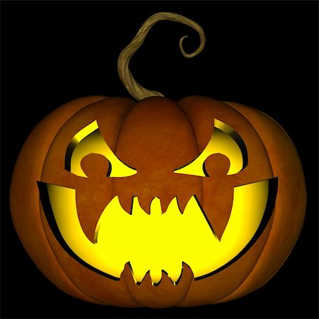 simsearch:400-07103646,k - A illustration of a spooky Halloween jack o lantern, isolated on a black background. Stock Photo - Budget Royalty-Free & Subscription, Code: 400-05685974