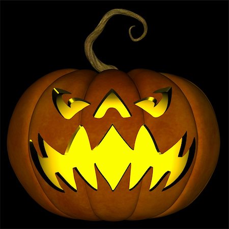 simsearch:400-07103646,k - A illustration of a spooky Halloween jack o lantern, isolated on a black background. Stock Photo - Budget Royalty-Free & Subscription, Code: 400-05685975