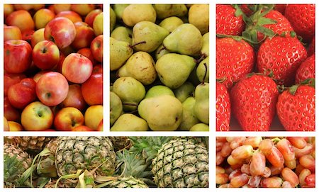 fiber rich foods - Fruits and Vegetables Variety and Choice Collage Photographie de stock - Aubaine LD & Abonnement, Code: 400-05686124