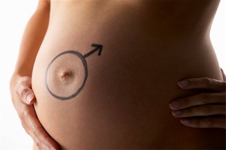 pregnancy nude - Detail Of Pregnant Woman With Female Symbol On Stomach Foto de stock - Super Valor sin royalties y Suscripción, Código: 400-05686506