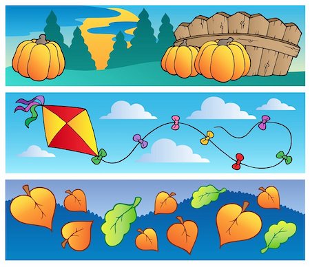 simsearch:400-05686867,k - Autumn banners collection - vector illustration. Stock Photo - Budget Royalty-Free & Subscription, Code: 400-05686844