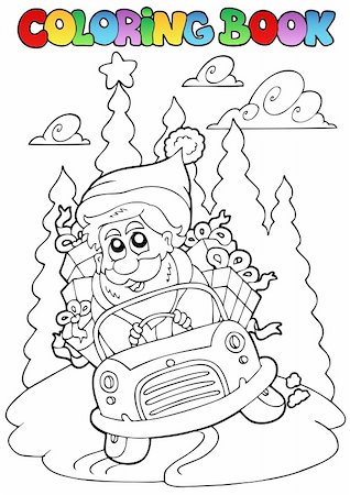 simsearch:400-08343929,k - Coloring book Christmas topic 5 - vector illustration. Foto de stock - Super Valor sin royalties y Suscripción, Código: 400-05686854