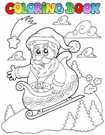 simsearch:400-05693542,k - Coloring book Christmas topic 6 - vector illustration. Photographie de stock - Aubaine LD & Abonnement, Code: 400-05686855