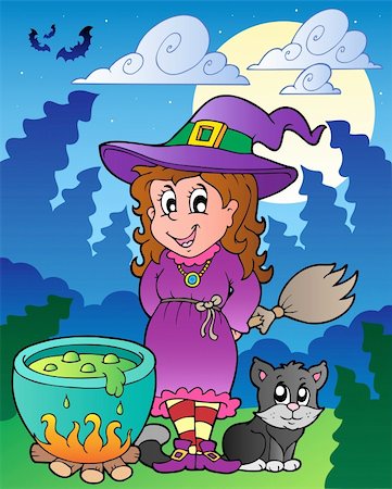 simsearch:400-04236811,k - Halloween character scene 1 - vector illustration. Photographie de stock - Aubaine LD & Abonnement, Code: 400-05686874