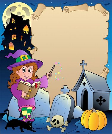 simsearch:400-04407834,k - Parchment with Halloween theme 5 - vector illustration. Photographie de stock - Aubaine LD & Abonnement, Code: 400-05686881