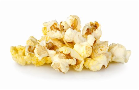 popcorn white background - Sweet popcorn isolated on a white background Stock Photo - Budget Royalty-Free & Subscription, Code: 400-05687340