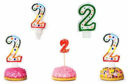 Birthday candles isolated on the white Stock Photo - Budget Royalty-Free & Subscription, Code: 400-05687532