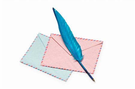 simsearch:400-04001298,k - Envelope and feather isolated on the white Photographie de stock - Aubaine LD & Abonnement, Code: 400-05687542