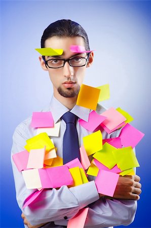 simsearch:400-05687698,k - Young businessman with reminder notes Stock Photo - Budget Royalty-Free & Subscription, Code: 400-05687698