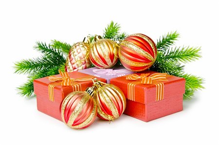 simsearch:400-05359450,k - Christmas decoration on white background Stock Photo - Budget Royalty-Free & Subscription, Code: 400-05687737