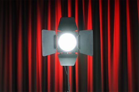 spot light equipment - Curtains and projector lights wtih space for your text Stock Photo - Budget Royalty-Free & Subscription, Code: 400-05687749