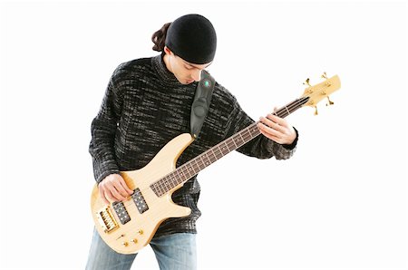 simsearch:400-04165960,k - Guitar player isolated on the white background Stock Photo - Budget Royalty-Free & Subscription, Code: 400-05687752