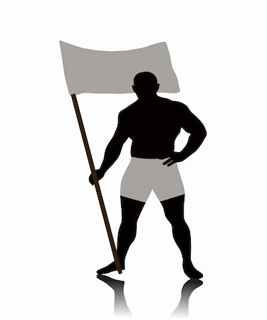 The Athlete raises the flag, on white background. The Vector. Stock Photo - Budget Royalty-Free & Subscription, Code: 400-05687888