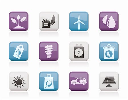 Green and Environment Icons - vector icon set Stock Photo - Budget Royalty-Free & Subscription, Code: 400-05687967