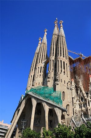 simsearch:851-02963077,k - Sagrada Familia church (Passion façade) in Barcelona - Spain Stock Photo - Budget Royalty-Free & Subscription, Code: 400-05688259