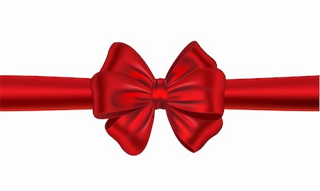 Red satin gift bow. Ribbon. Vector illustration Stock Photo - Budget Royalty-Free & Subscription, Code: 400-05688582