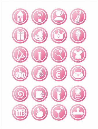 set of 21 pink web signs Stock Photo - Budget Royalty-Free & Subscription, Code: 400-05688604