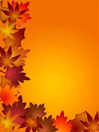simsearch:400-06391236,k - Colorful Fall Leaves Border Background Illustration Fotografie stock - Microstock e Abbonamento, Codice: 400-05689160