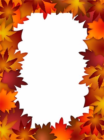 simsearch:400-06391236,k - Colorful Fall Leaves Border over White Background Illustration Fotografie stock - Microstock e Abbonamento, Codice: 400-05689161