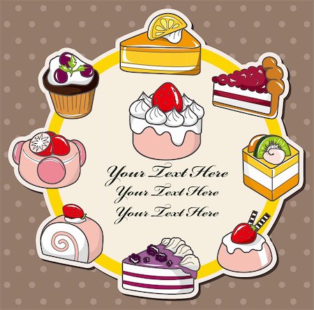 cartoon cake card Photographie de stock - Aubaine LD & Abonnement, Code: 400-05689590