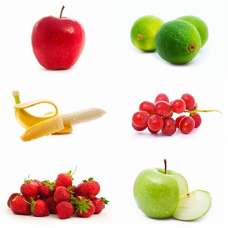 set of fruits isolated on white Stock Photo - Budget Royalty-Free & Subscription, Code: 400-05689797