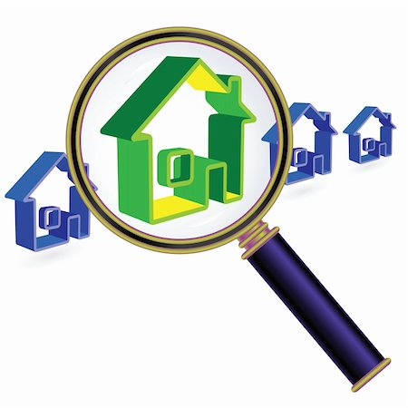 simsearch:400-07952800,k - House sign under magnifier glass. Real Estate Concept. Fotografie stock - Microstock e Abbonamento, Codice: 400-05689806