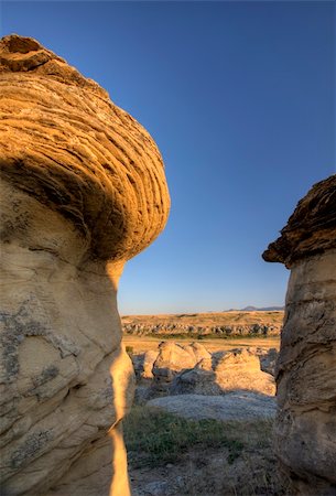 Hoodoo Badlands Alberta Canada Writing on Stone Park Stock Photo - Budget Royalty-Free & Subscription, Code: 400-05680015