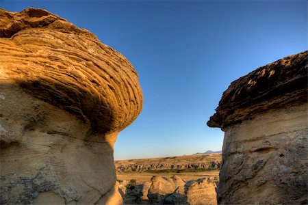 Hoodoo Badlands Alberta Canada Writing on Stone Park Stock Photo - Budget Royalty-Free & Subscription, Code: 400-05680016