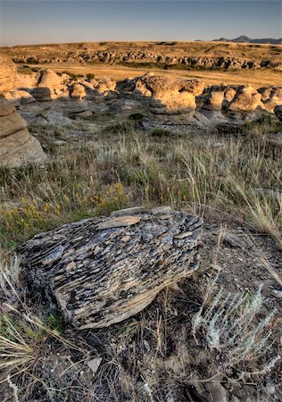 Hoodoo Badlands Alberta Canada Writing on Stone Park Stock Photo - Budget Royalty-Free & Subscription, Code: 400-05680012