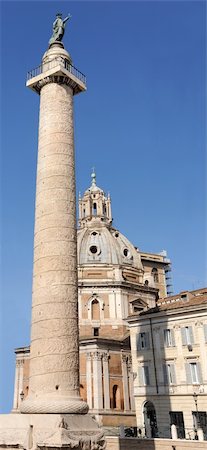details of Traian column and Santa Maria di Loreto in Rome, Italy Photographie de stock - Aubaine LD & Abonnement, Code: 400-05680050