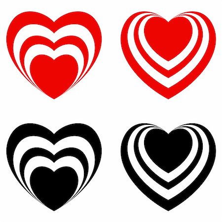 simsearch:400-08415609,k - Abstract Valentine heart set, love symbol. Illustration on white Stock Photo - Budget Royalty-Free & Subscription, Code: 400-05680110