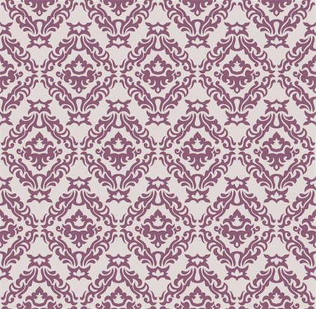damask vector - abstract seamless damask background wallpaper vector illustration Stock Photo - Budget Royalty-Free & Subscription, Code: 400-05680314