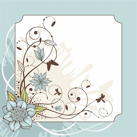 abstract cute lovely floral frame vector illustration Foto de stock - Super Valor sin royalties y Suscripción, Código: 400-05680336