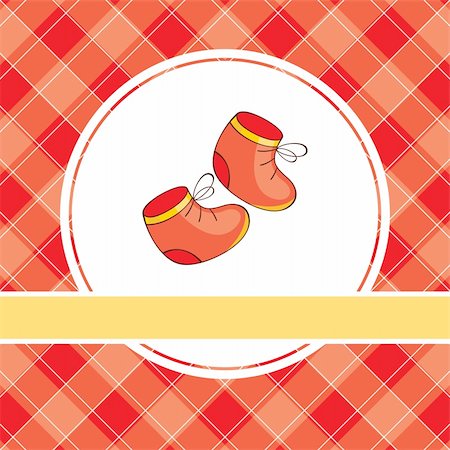 abstract baby vector illustration with red shoes Stock Photo - Budget Royalty-Free & Subscription, Code: 400-05680332