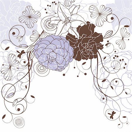 abstract cute lovely floral background vector illustration Foto de stock - Super Valor sin royalties y Suscripción, Código: 400-05680344