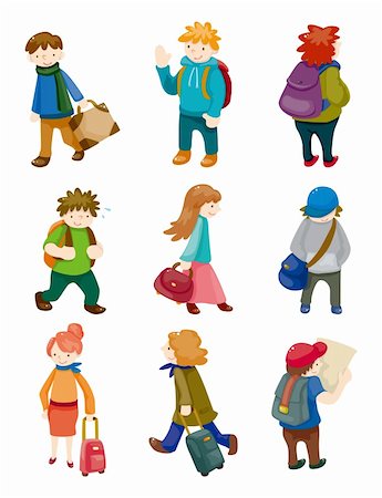 cartoon travel people icons set Stock Photo - Budget Royalty-Free & Subscription, Code: 400-05680524