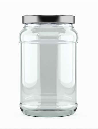 simsearch:400-05288931,k - Empty glass jar with aluminum lid over white background Foto de stock - Super Valor sin royalties y Suscripción, Código: 400-05680646