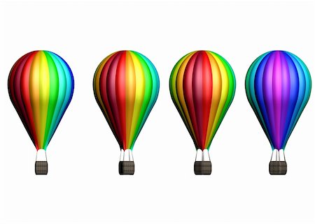 simsearch:400-09090841,k - Isolated Hot Air Balloons - 3D Render by me Stock Photo - Budget Royalty-Free & Subscription, Code: 400-05680980