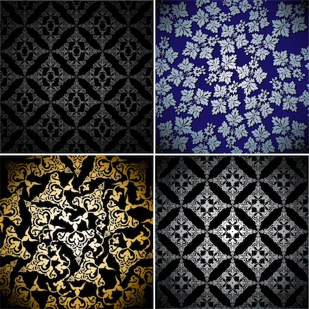 simsearch:400-08336301,k - Seamless Wallpaper Pattern. Vector illustration. EPS include Fotografie stock - Microstock e Abbonamento, Codice: 400-05682153