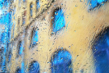 Window with raindrops. Building on second plane. Abstract background. Stock Photo - Budget Royalty-Free & Subscription, Code: 400-05682235