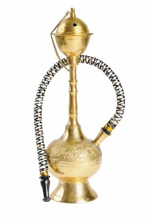 Small old hookah. Isolated on white background Stock Photo - Budget Royalty-Free & Subscription, Code: 400-05682561