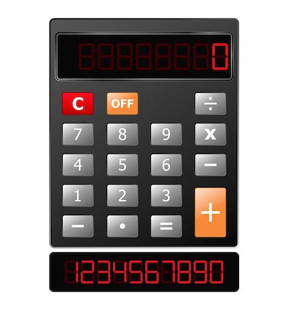 Vector calculator with red digits Stock Photo - Budget Royalty-Free & Subscription, Code: 400-05682652