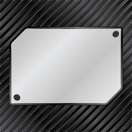 simsearch:400-05749892,k - Vector metal board on a striped black background Stock Photo - Budget Royalty-Free & Subscription, Code: 400-05682664