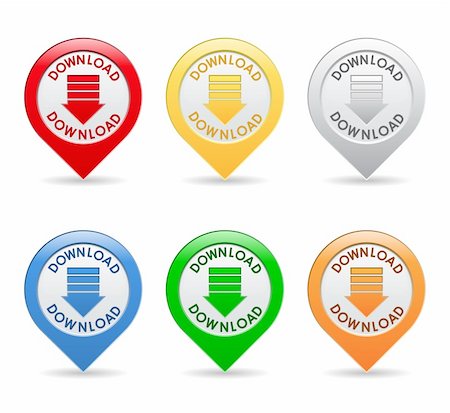 rounded arrow - Vector set of download buttons Stock Photo - Budget Royalty-Free & Subscription, Code: 400-05682842