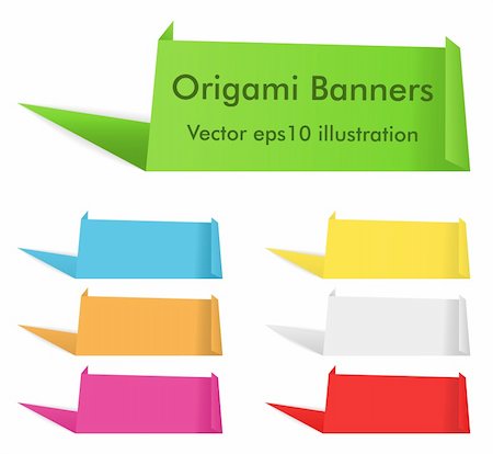 simsearch:400-08195370,k - Vector Set of Origami Banners Stock Photo - Budget Royalty-Free & Subscription, Code: 400-05682861