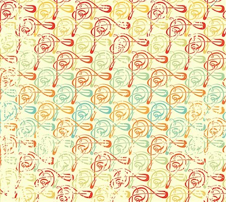 Retro color vector grange seamless pattern. vintage background.  Endless texture for textile. Stock Photo - Budget Royalty-Free & Subscription, Code: 400-05682883