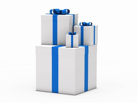 simsearch:400-06360703,k - 3d gift christmas blue white ribbon surprise Stockbilder - Microstock & Abonnement, Bildnummer: 400-05682924