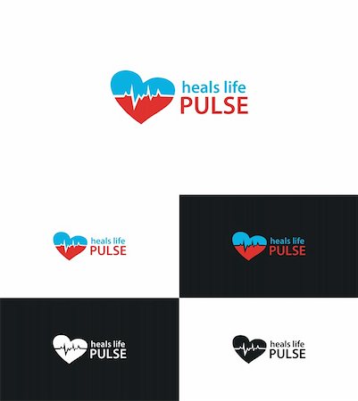 elettrocardiogramma - Pulse - Vector heart cardiogram logotype. Medicine. Business concept. Fotografie stock - Microstock e Abbonamento, Codice: 400-05682929